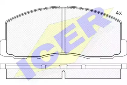 180602 ICER Комплект тормозных колодок, дисковый тормоз