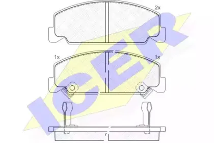 180609 ICER Комплект тормозных колодок, дисковый тормоз