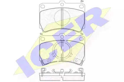 180611 ICER Комплект тормозных колодок, дисковый тормоз