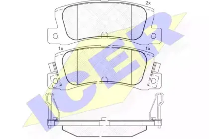 180612-071 ICER Комплект тормозных колодок, дисковый тормоз