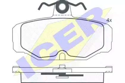 180618 ICER Комплект тормозных колодок, дисковый тормоз