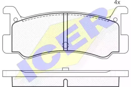 180621 ICER Комплект тормозных колодок, дисковый тормоз