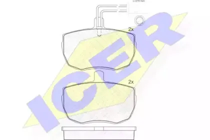 180671 ICER Комплект тормозных колодок, дисковый тормоз