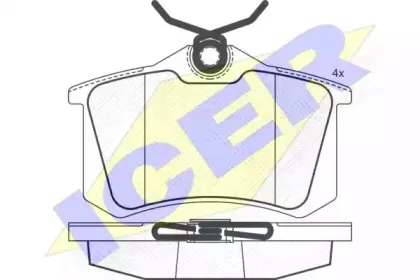 180697 ICER Комплект тормозных колодок, дисковый тормоз