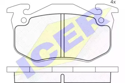 180723-204 ICER Комплект тормозных колодок, дисковый тормоз