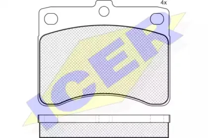 180725 ICER Комплект тормозных колодок, дисковый тормоз