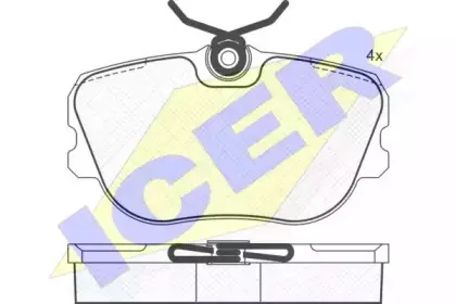 180744 ICER Комплект тормозных колодок, дисковый тормоз