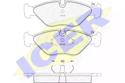180774 ICER Комплект тормозных колодок, дисковый тормоз