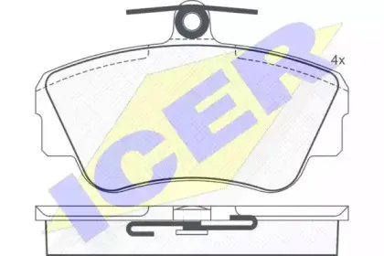 180777 ICER Комплект тормозных колодок, дисковый тормоз