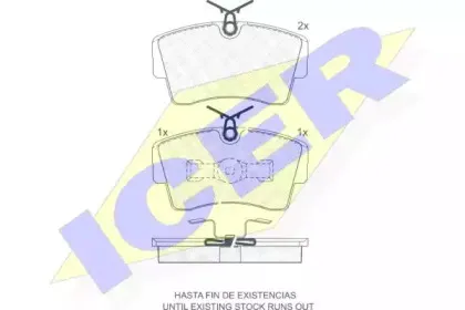 180815 ICER Комплект тормозных колодок, дисковый тормоз