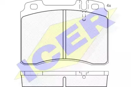 180861 ICER Комплект тормозных колодок, дисковый тормоз