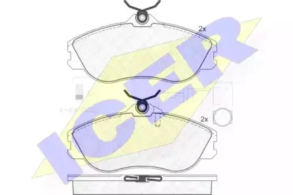 180873-202 ICER Комплект тормозных колодок, дисковый тормоз