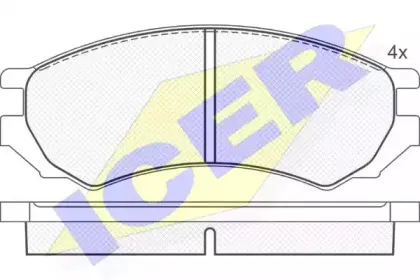 180878 ICER Комплект тормозных колодок, дисковый тормоз