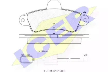180919 ICER Комплект тормозных колодок, дисковый тормоз