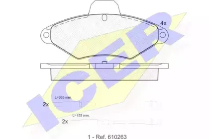 180920 ICER Комплект тормозных колодок, дисковый тормоз