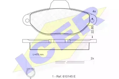 180924 ICER Комплект тормозных колодок, дисковый тормоз