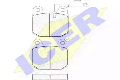 180946 ICER Комплект тормозных колодок, дисковый тормоз
