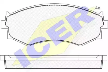 180985 ICER Комплект тормозных колодок, дисковый тормоз