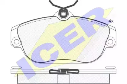 181015 ICER Комплект тормозных колодок, дисковый тормоз