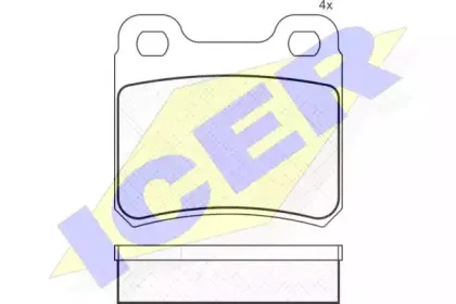 181023 ICER Комплект тормозных колодок, дисковый тормоз