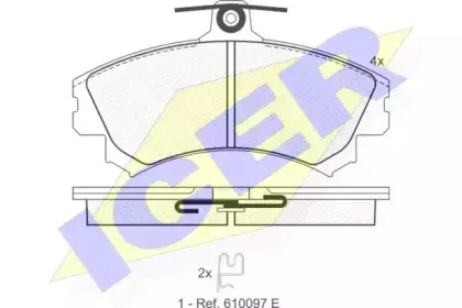181118 ICER Комплект тормозных колодок, дисковый тормоз