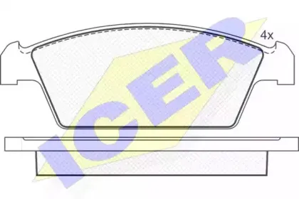 181134 ICER Комплект тормозных колодок, дисковый тормоз