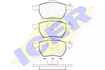 181138 ICER Комплект тормозных колодок, дисковый тормоз