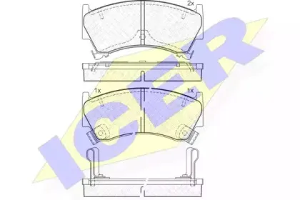 181153 ICER Комплект тормозных колодок, дисковый тормоз