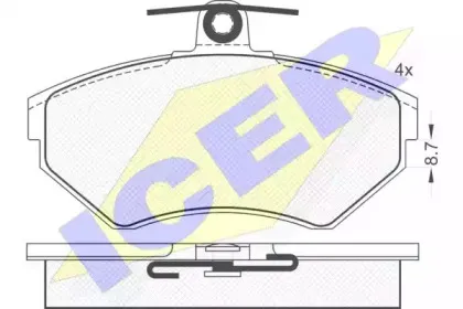 181157 ICER Комплект тормозных колодок, дисковый тормоз