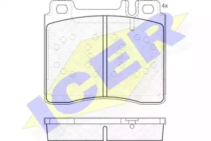 181158 ICER Комплект тормозных колодок, дисковый тормоз