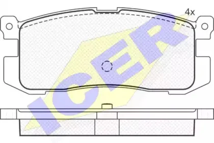 181160 ICER Комплект тормозных колодок, дисковый тормоз