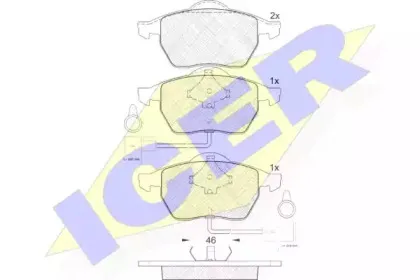 181191 ICER Комплект тормозных колодок, дисковый тормоз