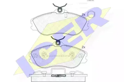 181239 ICER Комплект тормозных колодок, дисковый тормоз