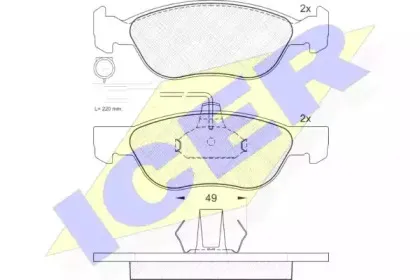 181243 ICER Комплект тормозных колодок, дисковый тормоз