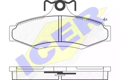 181261 ICER Комплект тормозных колодок, дисковый тормоз