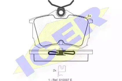 181287 ICER Комплект тормозных колодок, дисковый тормоз