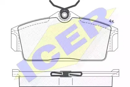 181290 ICER Комплект тормозных колодок, дисковый тормоз