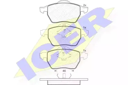 181294 ICER Комплект тормозных колодок, дисковый тормоз
