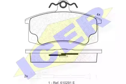 181308 ICER Комплект тормозных колодок, дисковый тормоз