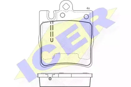181312-202 ICER Комплект тормозных колодок, дисковый тормоз