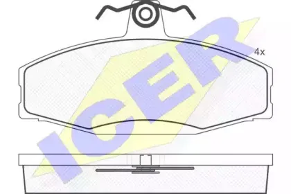 181317 ICER Комплект тормозных колодок, дисковый тормоз