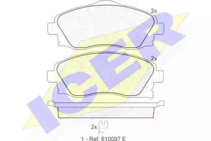 181353 ICER Комплект тормозных колодок, дисковый тормоз