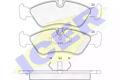 181366 ICER Комплект тормозных колодок, дисковый тормоз