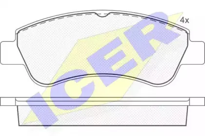 181388 ICER Комплект тормозных колодок, дисковый тормоз