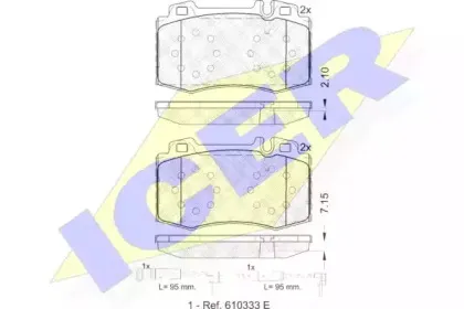181389-203 ICER Комплект тормозных колодок, дисковый тормоз
