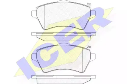 181428 ICER Комплект тормозных колодок, дисковый тормоз