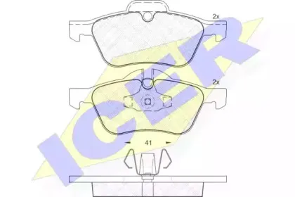 181434 ICER Комплект тормозных колодок, дисковый тормоз