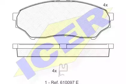 181443 ICER Комплект тормозных колодок, дисковый тормоз