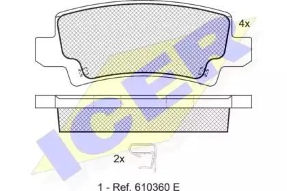 181514 ICER Комплект тормозных колодок, дисковый тормоз