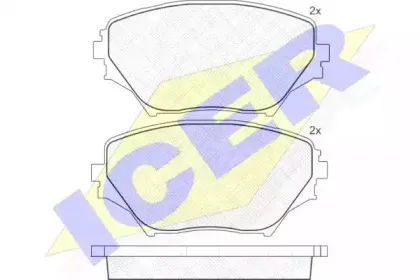 181519 ICER Комплект тормозных колодок, дисковый тормоз
